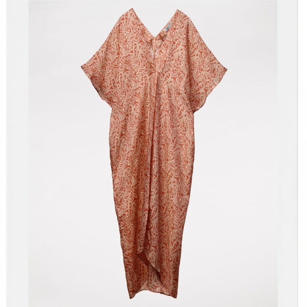 Zara Printed Tunic Dress in Terracotta